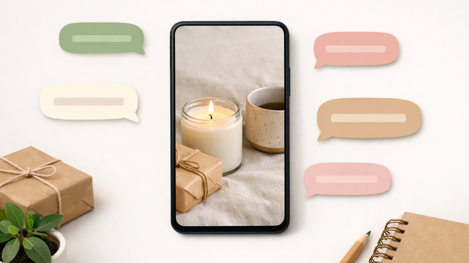 Business Instagram captions example — a small-business product post with several caption options