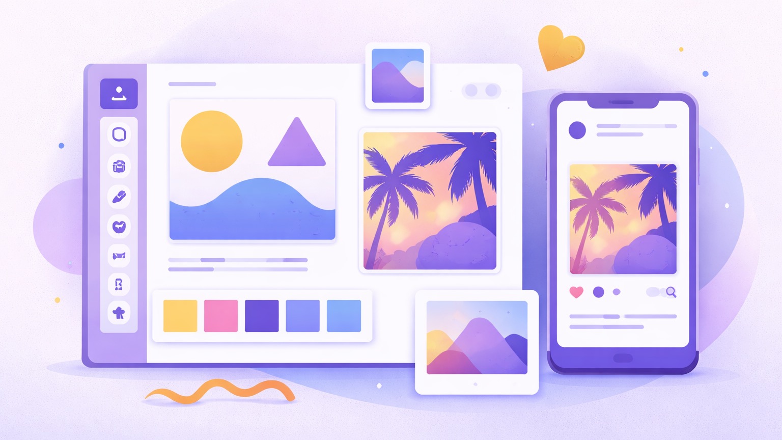 Canva alternatives for Instagram β a design editor canvas, template tiles and a social post preview