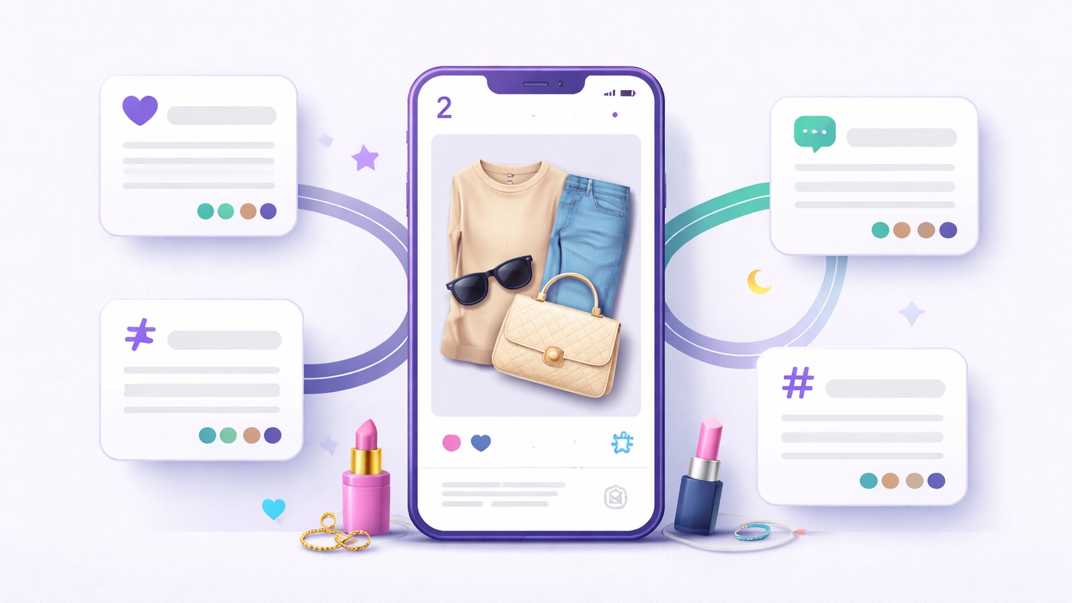 Fashion Instagram captions — an OOTD outfit post with several caption options and tone chips